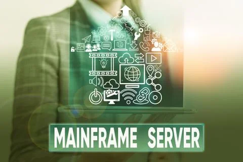 Text sign showing Mainframe Server. Conceptual photo designed for processing 스톡 사진
