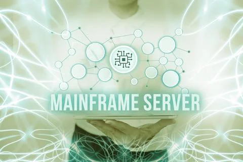 Text sign showing Mainframe Server. Business idea designed for processing large Foto stock