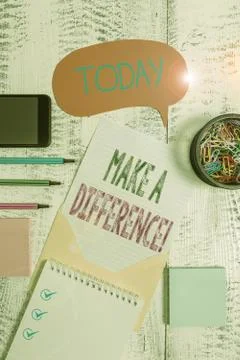 Text sign showing Make A Difference. Conceptual photo have significant effect or Stock Photos