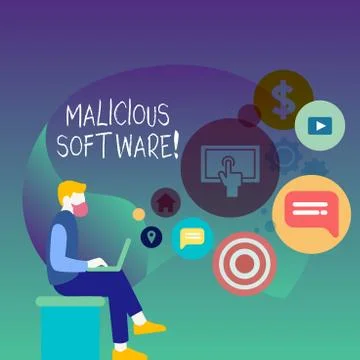 Text sign showing Malicious Software. Conceptual photo the software that brings 库存插图