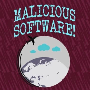 Text sign showing Malicious Software. Conceptual photo the software that brings 스톡 일러스트
