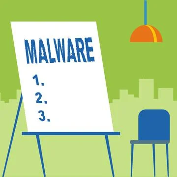 Text sign showing Malware. Business overview malicious software or file that is Stock-Illustration