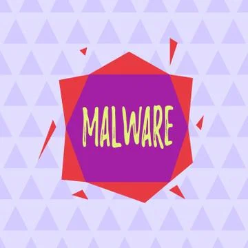 Text sign showing Malware. Conceptual photo malicious software or file that is Stock Illustration