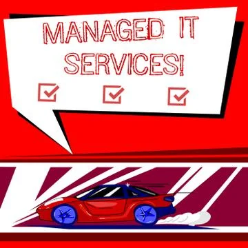 Text sign showing Managed It Services. Conceptual photo assumes responsibility Stock Illustration