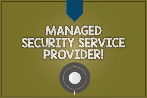 Text sign showing Managed Security Service Provider. Conceptual photo Safety Stock Illustration