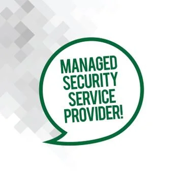 Text sign showing Managed Security Service Provider. Conceptual photo Safety Stock Illustration