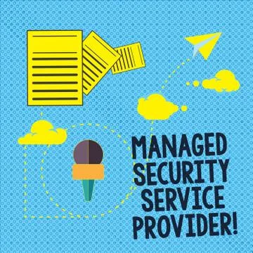 Text sign showing Managed Security Service Provider. Conceptual photo Safety Stock Illustration
