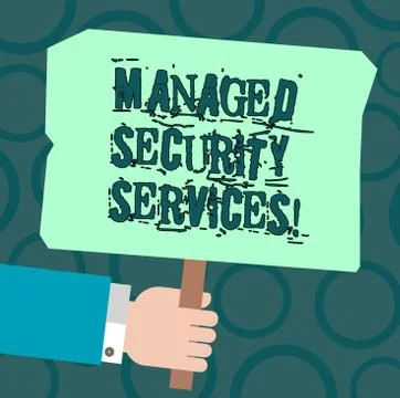 Text sign showing Managed Security Services. Conceptual photo approach in Stock Illustration