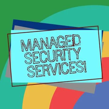 Text sign showing Managed Security Services. Conceptual photo approach in Stock Illustration