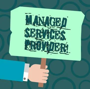 Text sign showing Managed Services Provider. Conceptual photo IT service company Stock Illustration