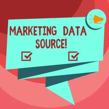 Text sign showing Marketing Data Source. Conceptual photo connection set up to a Illustrazione stock