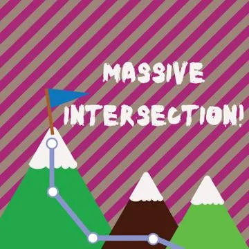 Text sign showing Massive Intersection. Conceptual photo atgrade junction where イラスト素材