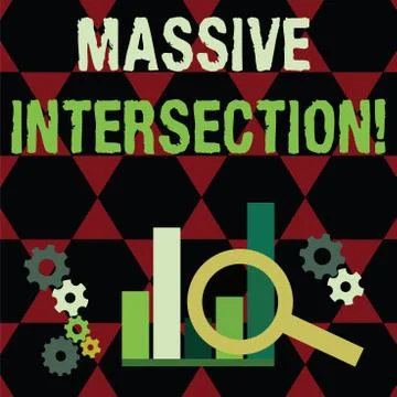 Text sign showing Massive Intersection. Conceptual photo atgrade junction where Stock Illustration