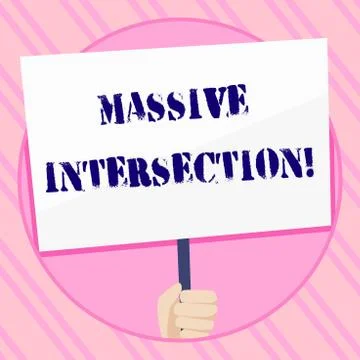 Text sign showing Massive Intersection. Conceptual photo atgrade junction where Illustrazione stock