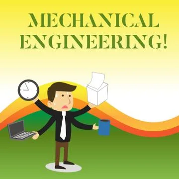 Text sign showing Mechanical Engineering. Conceptual photo deals with Design Stock Illustration