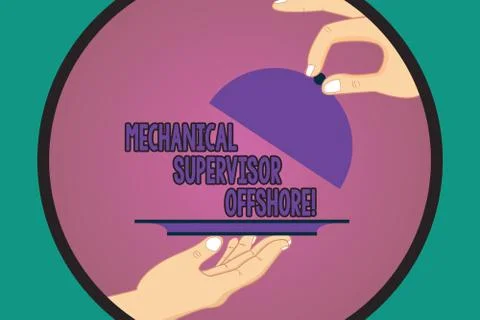 Text sign showing Mechanical Supervisor Offshore. Conceptual photo oversee the Stock Illustration