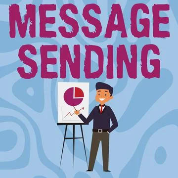 Text sign showing Message Sending. Business showcase to convey or communicate Ilustración de archivo