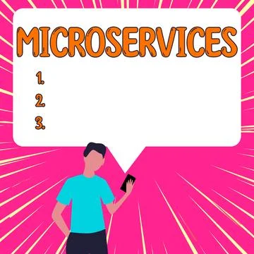 Text sign showing Microservices. Word for Software development technique Stock-Illustration