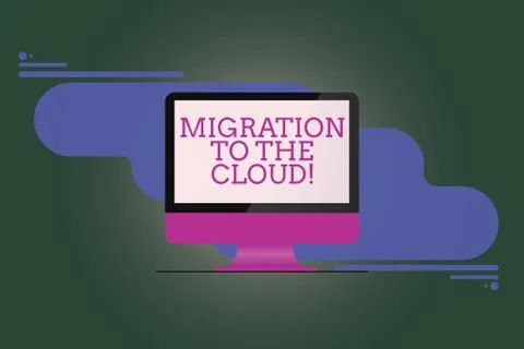 Text sign showing Migration To The Cloud. Conceptual photo Transfer data to Stock Illustration