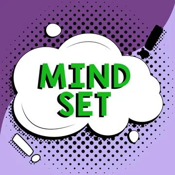 Text sign showing Mind Set. Business approach A standard thought of a person of Stock Illustration