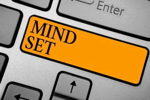 Text sign showing Mind Set. Conceptual photo A standard thought of a person o Foto stock