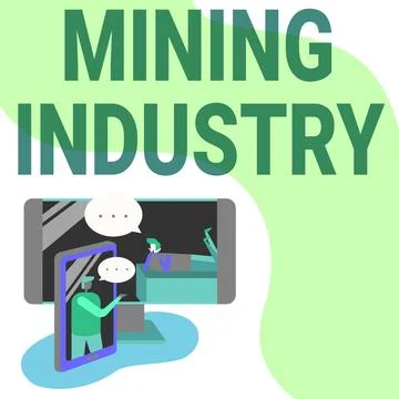Text sign showing Mining Industry. Business overview extraction of precious Stock Illustration