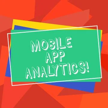 Text sign showing Mobile App Analytics. Conceptual photo Apps that analyse data Illustrazione stock