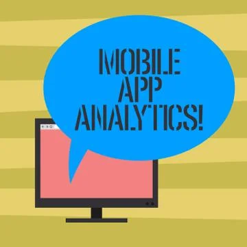 Text sign showing Mobile App Analytics. Conceptual photo Apps that analyse data Illustrazione stock