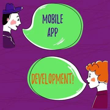 Text sign showing Mobile App Development. Conceptual photo procedures involved Stock Illustration