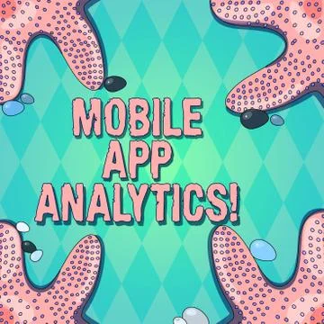 Text sign showing Mobile App Analytics. Conceptual photo Apps that analyse data 스톡 일러스트