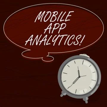 Text sign showing Mobile App Analytics. Conceptual photo Apps that analyse data Illustrazione stock