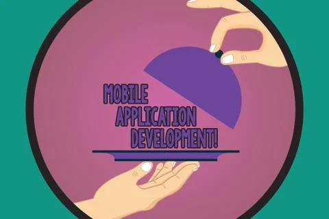 Text sign showing Mobile Application Development. Conceptual photo Writing Illustrazione stock