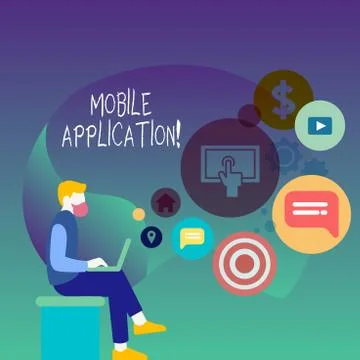 Text sign showing Mobile Application. Conceptual photo application software Stock Illustration