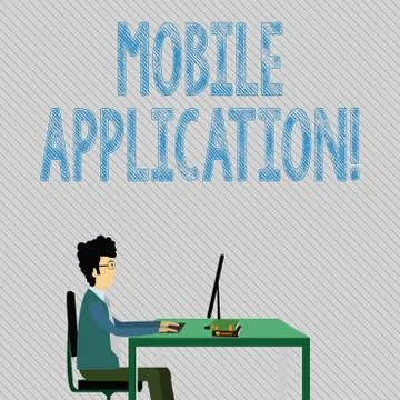 Text sign showing Mobile Application. Conceptual photo application software Illustrazione stock