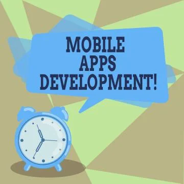Text sign showing Mobile Apps Development. Conceptual photo Process of 스톡 일러스트