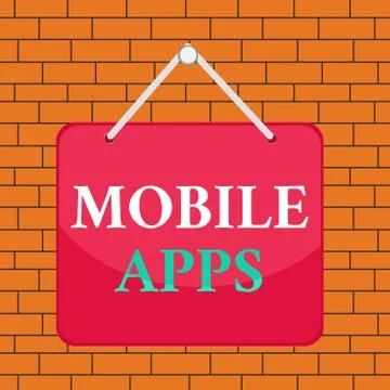 Text sign showing Mobile Apps. Conceptual photo small programs are made to work Stock Illustration