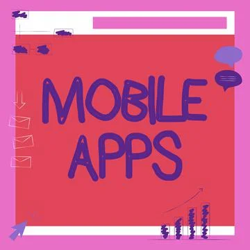 Text sign showing Mobile Apps. Business showcase a software application designed Stock Illustration