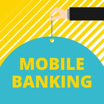 Text sign showing Mobile Banking. Conceptual photo Monitoring account balances 库存插图