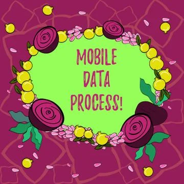 Text sign showing Mobile Data Process. Conceptual photo combination of machines Stock Illustration