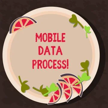 Text sign showing Mobile Data Process. Conceptual photo combination of machines Stock Illustration