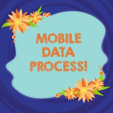 Text sign showing Mobile Data Process. Conceptual photo combination of machines Stock Illustration