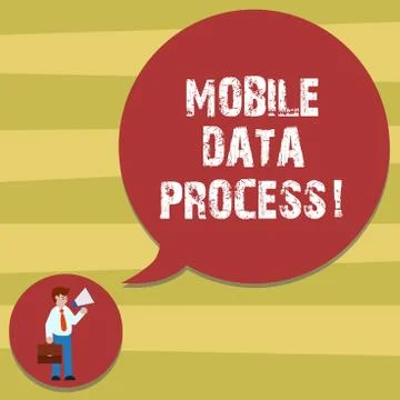 Text sign showing Mobile Data Process. Conceptual photo combination of machines 库存插图