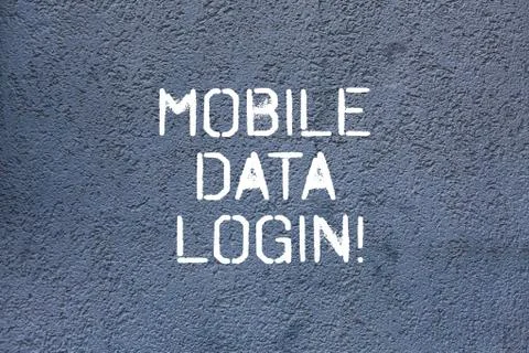 Text sign showing Mobile Data Login. Conceptual photo allows smartphone users to Stock Photos