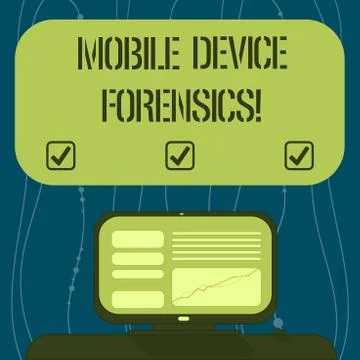 Text sign showing Mobile Device Forensics. Conceptual photo Electronic data Illustrazione stock