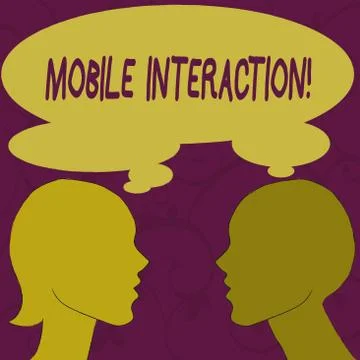 Text sign showing Mobile Interaction. Conceptual photo the interaction between Illustrazione stock