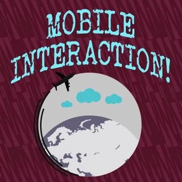 Text sign showing Mobile Interaction. Conceptual photo the interaction between Illustrazione stock