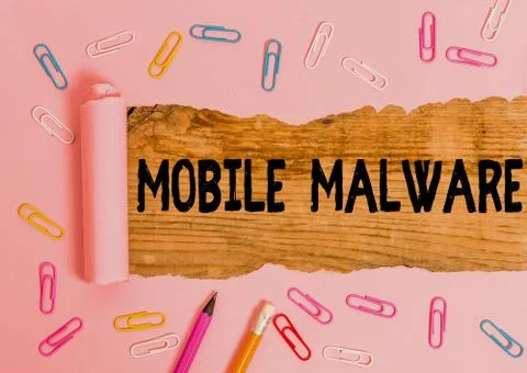Text sign showing Mobile Malware. Conceptual photo malicious software written to 写真素材