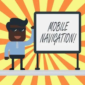Text sign showing Mobile Navigation. Conceptual photo graphical user interface Stock Illustration