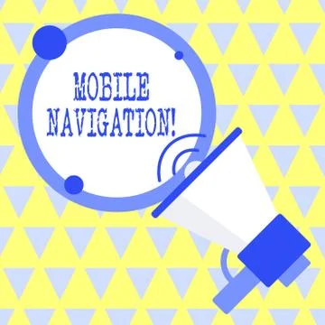 Text sign showing Mobile Navigation. Conceptual photo graphical user interface 스톡 일러스트