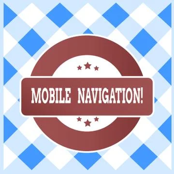 Text sign showing Mobile Navigation. Conceptual photo graphical user interface 스톡 일러스트